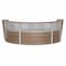Linea Italia Reception Desk 71 in D X 46 in H, 11.9 ft W X Thermofused Laminate, Walnut, Clear ZUI317 - alternate 1